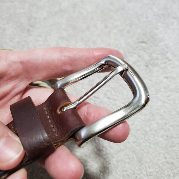 UNBRANDED Genuine Leather Stretch Woven Cord Belt Braided Tan Brown Unisex 42 - Picture 3 of 8